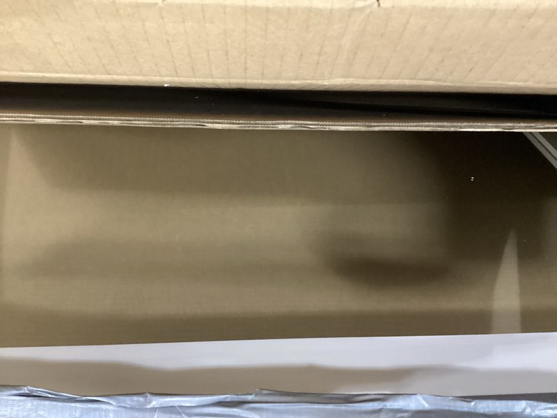 Condition photo showing As Is for COGOOD Farmhouse Bathroom Mirror - 41" x 30" Rustic Barn Door Mirror for Living Room, Entryway, Bedroom, Vanity Wall Decor (Pure White) Pure White 30"L x 41"W