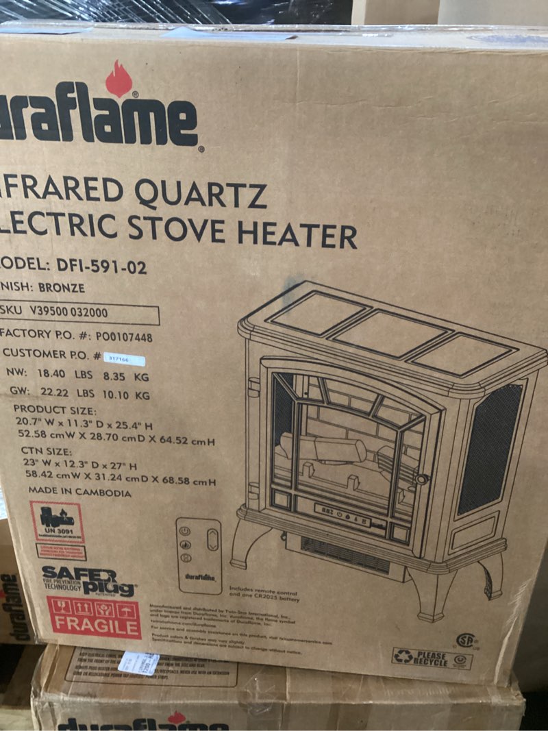 Condition photo showing New/Like New for duraflame Infrared Quartz Electric Stove Heater - DFI-591-02 - Bronze