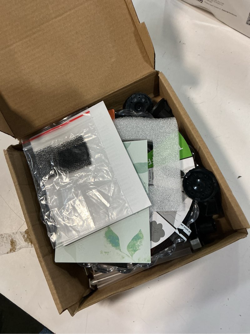 Condition photo showing As Is for solar fountain, 2026 upgrade 3.5w solar bird bath fountains with colorful ring led lights, 2000mah battery, 7 nozzles and 4 fixers, solar water fountain pump for pond, pool, patio and garden