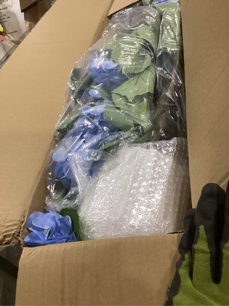 datietiao 3ft artificial hydrangea tree 2 pack, realistic faux hydrangea plants in pot with blue flo