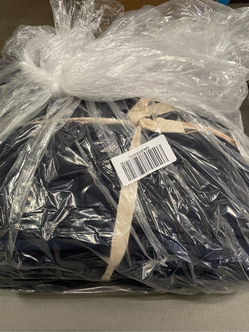 Condition photo showing New/Like New for lightweight european linen box quilt, twin, navy