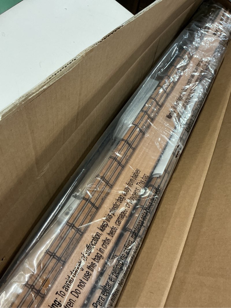 Condition photo showing New/Like New for lazblinds no-drill cordless roman shade - light filtering natural wood, easy install bamboo blind for windows 33" w x 48" h, malay umber malay umber 33"w x 48"h