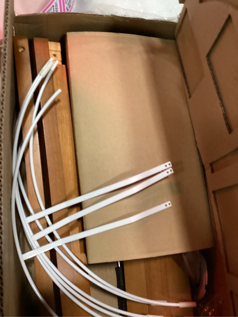 Condition photo showing Good Condition for lepower wood tripod floor lamp, mid century standing lamp, modern design studying light for living room, bedroom, study room and office, flaxen linen shade with e26 base brown brown tripod holder