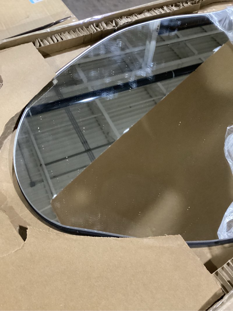 Condition photo showing Good Condition for Delma Irregular Wall Mirror,32"x14" Slim Vertical Wavy Design,Frameless Decorative Mirror for Entryway,Hallway & Bathroom,Modern Boho Wall-Mounted Frameless 32"L x 14"W