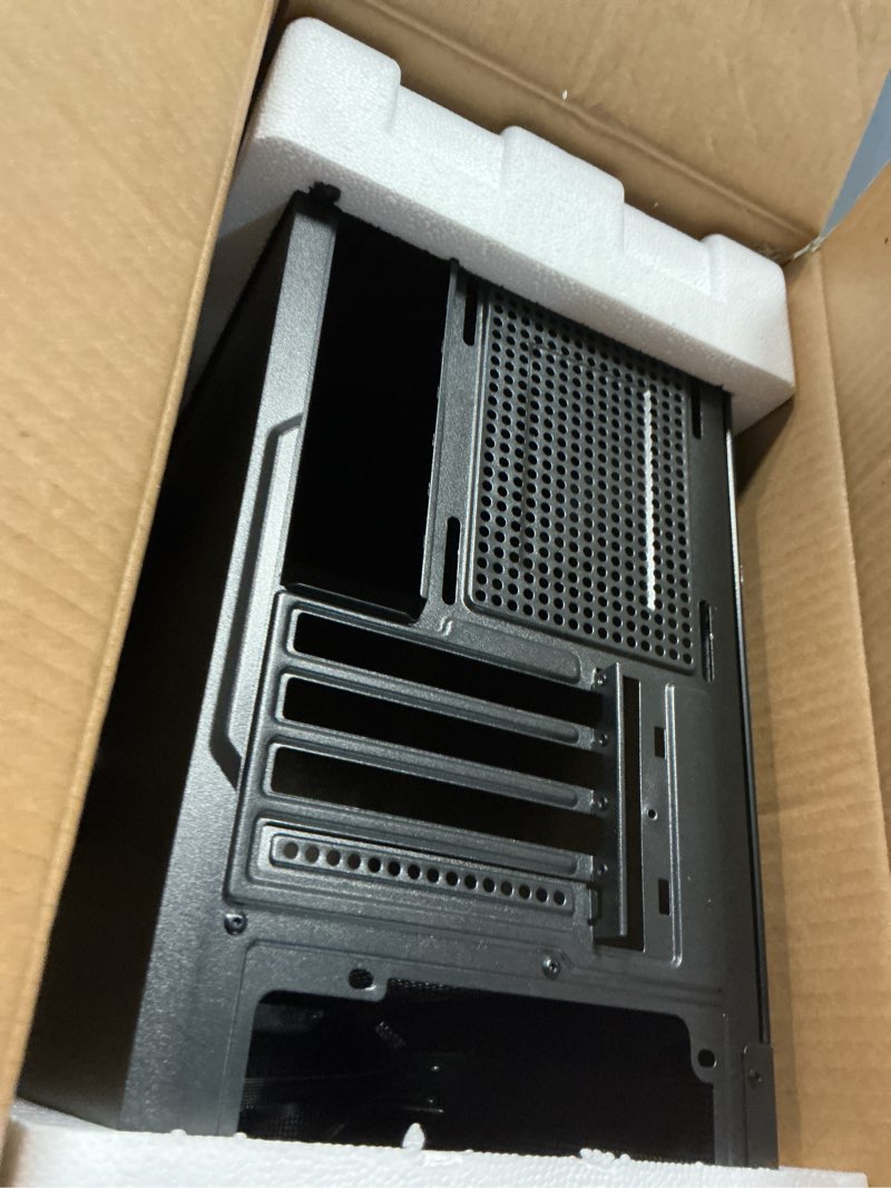 Condition photo showing As Is for gamdias micro-atx tower computer case with tempered glass, gaming m-atx pc case with 3x 120mm argb f