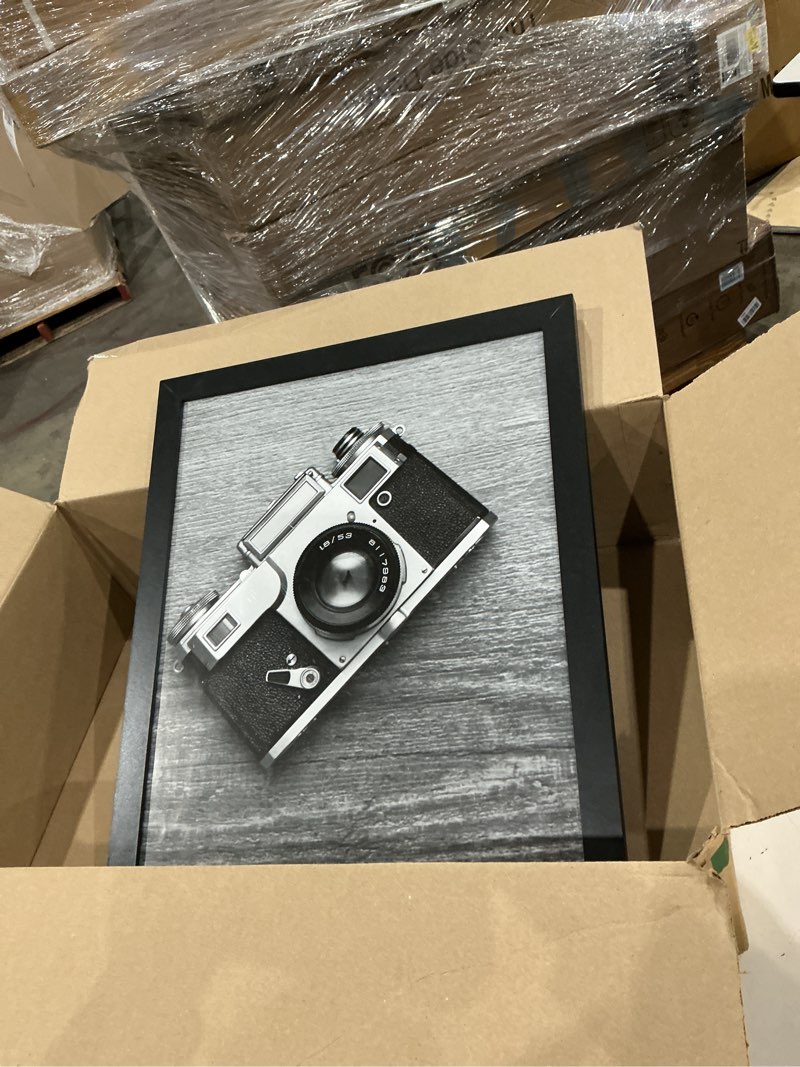 Condition photo showing Good Condition for americanflat 16x20 picture frame with polished plexiglass - black picture frame - wide photo frames made of engineered wood for vertical or horizontal wall display - epic collection - black black 16x20
