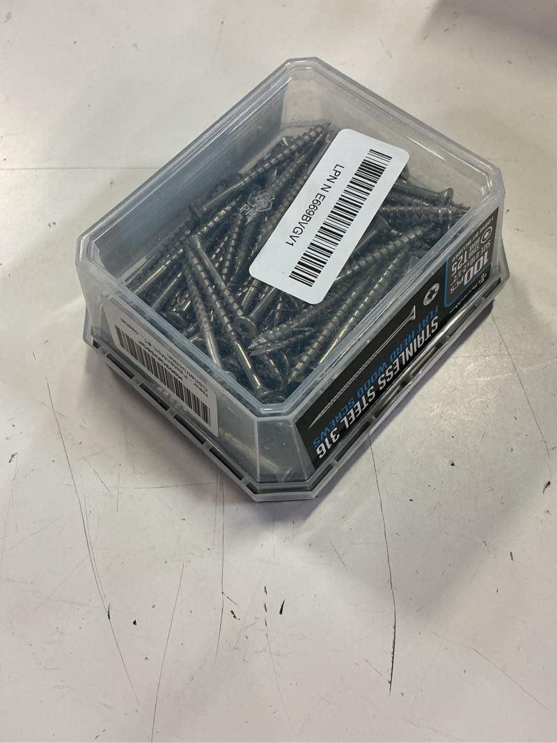 Condition photo showing New/Like New for fastenmon #10 x 2-1/2" marine grade type 316 stainless steel wood screws - 100 pack with t25 bit – torx flat head type 17 point ideal for decks, fences, and coastal construction #10 x 2-1/2 100 pcs