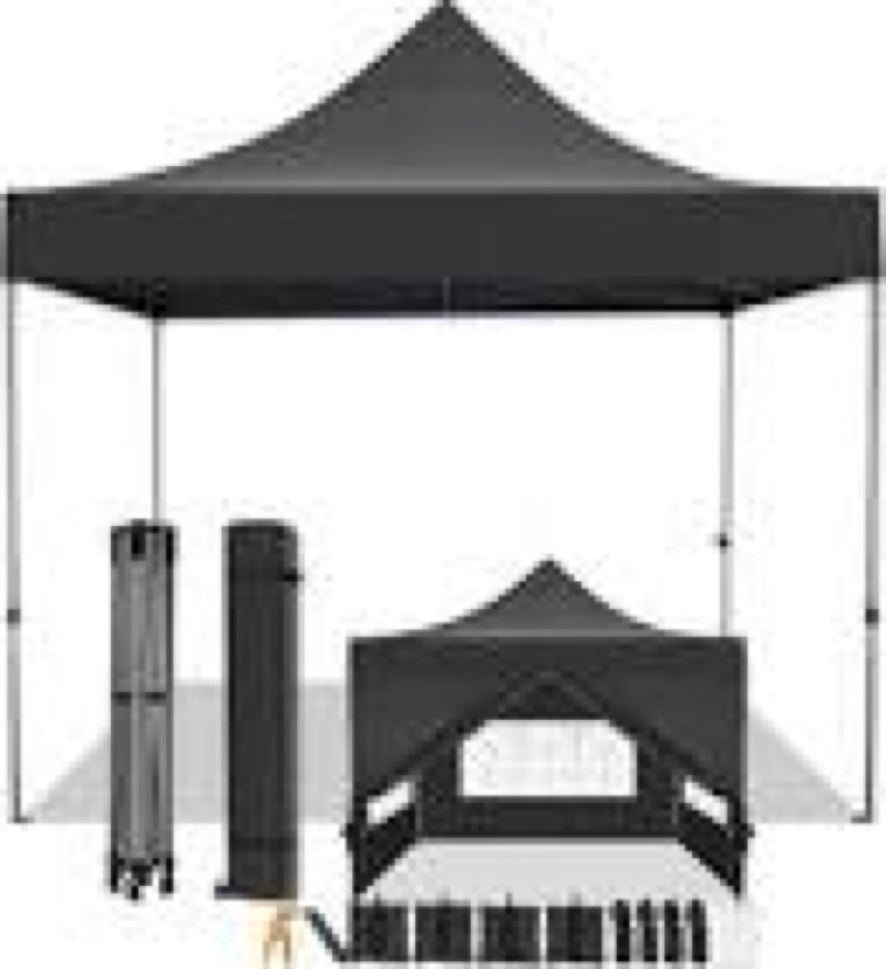 COBIZI 10x10 Pop Up Canopy Tent with 4 sidewalls Commercial Heavy Duty Canopy UPF 50+ All Weather Waterproof Outdoor Canopy Wedding Tents for Parties Gazebo