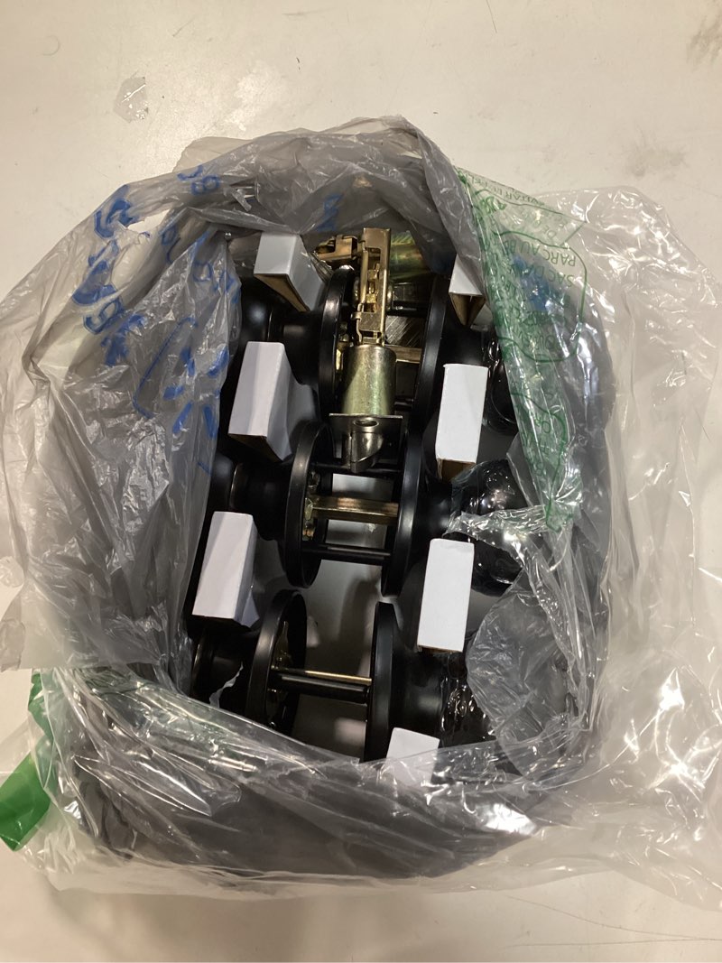 Condition photo showing Good Condition for [3 Pack] BESTTEN Keyed Entry Door Knob, Entrance Door Lock, Keyed Different, Standard Ball, Matte Black 3 Matte Black