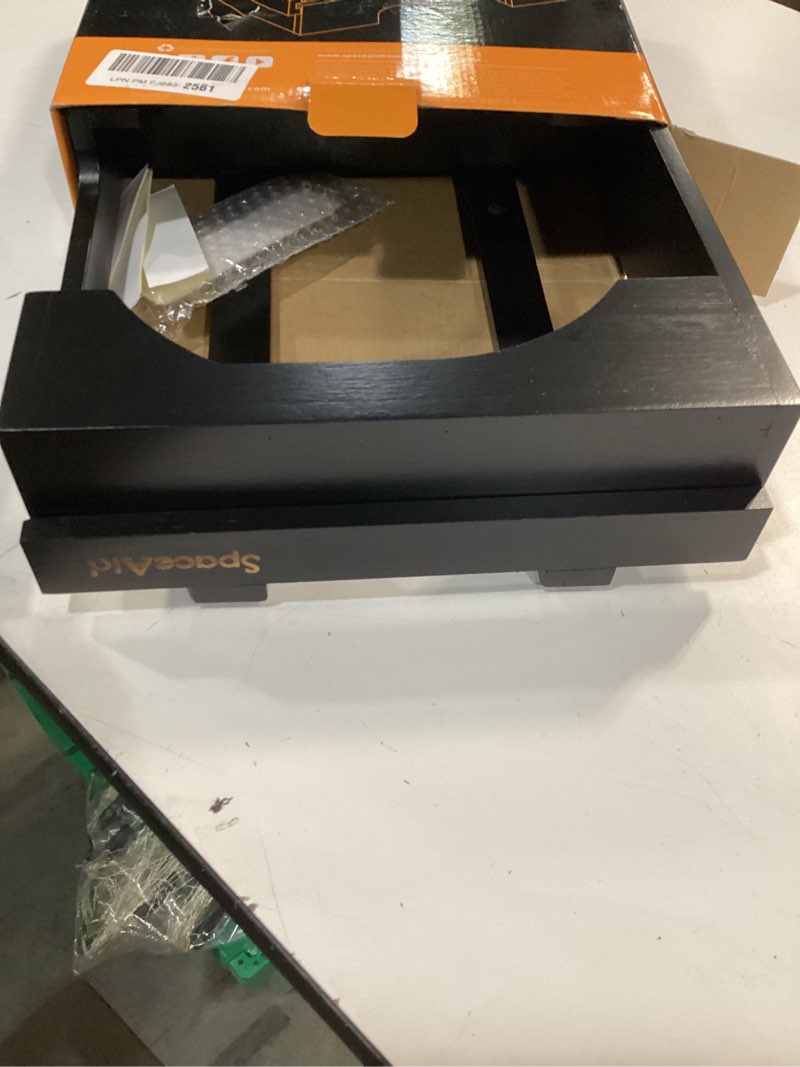 Condition photo showing Good Condition for SpaceAid 10-inch Paper Plate Dispenser (Need 11.3 Inches Deep Cabinet Space) Under Cabinet Bamboo Plates Holder, Kitchen Vertical Dipensers Caddy, Black for 10" Plates Black