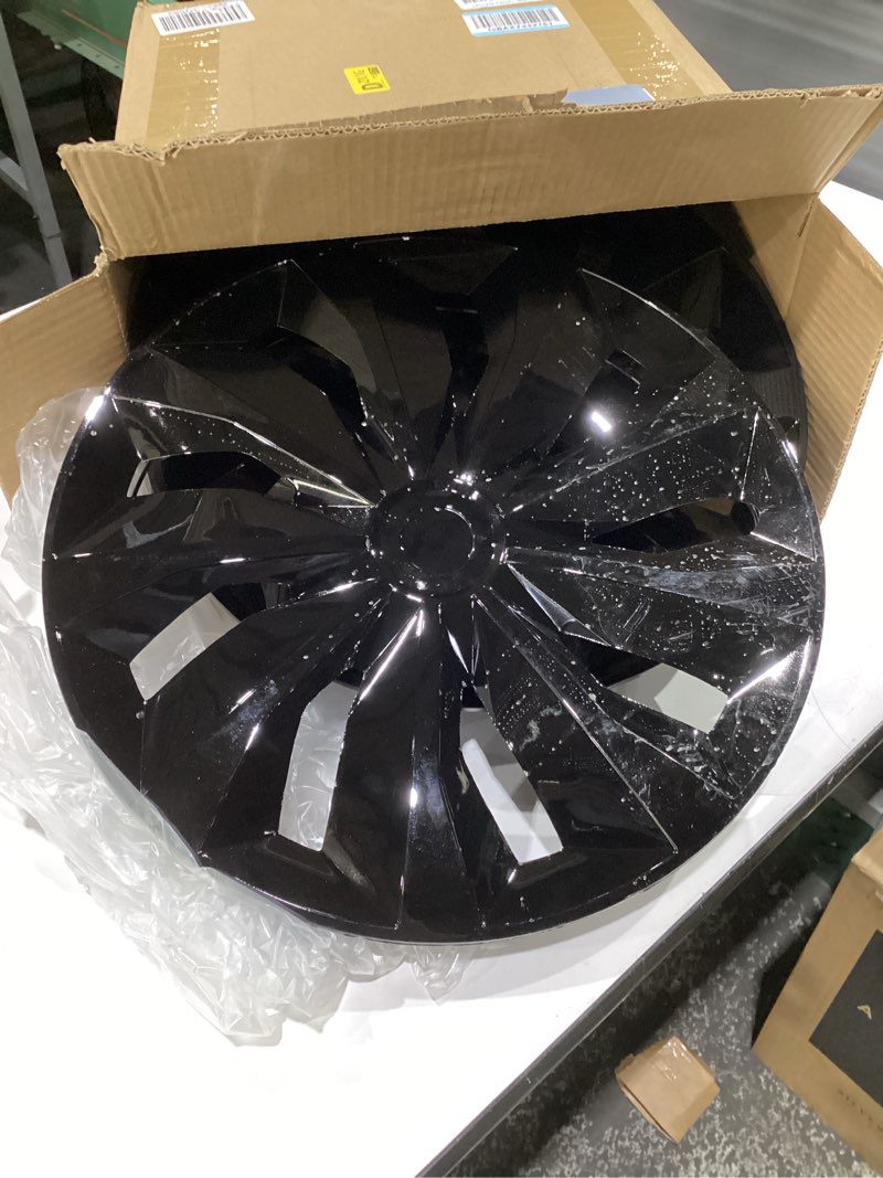 Condition photo showing As Is for (USED) Hubcaps Wheel Covers Replacement R15 Size Hub Caps Universal-Fit Steel Wheel ABS Rims Cover Tire Cap for Car Sedan SUV Truck Van -Set of 4 ?15-inch?Black? TT-Black 15-inch