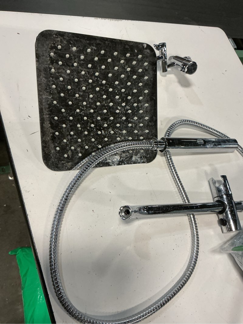 Condition photo showing As Is for g promise all metal dual square shower head combo 10