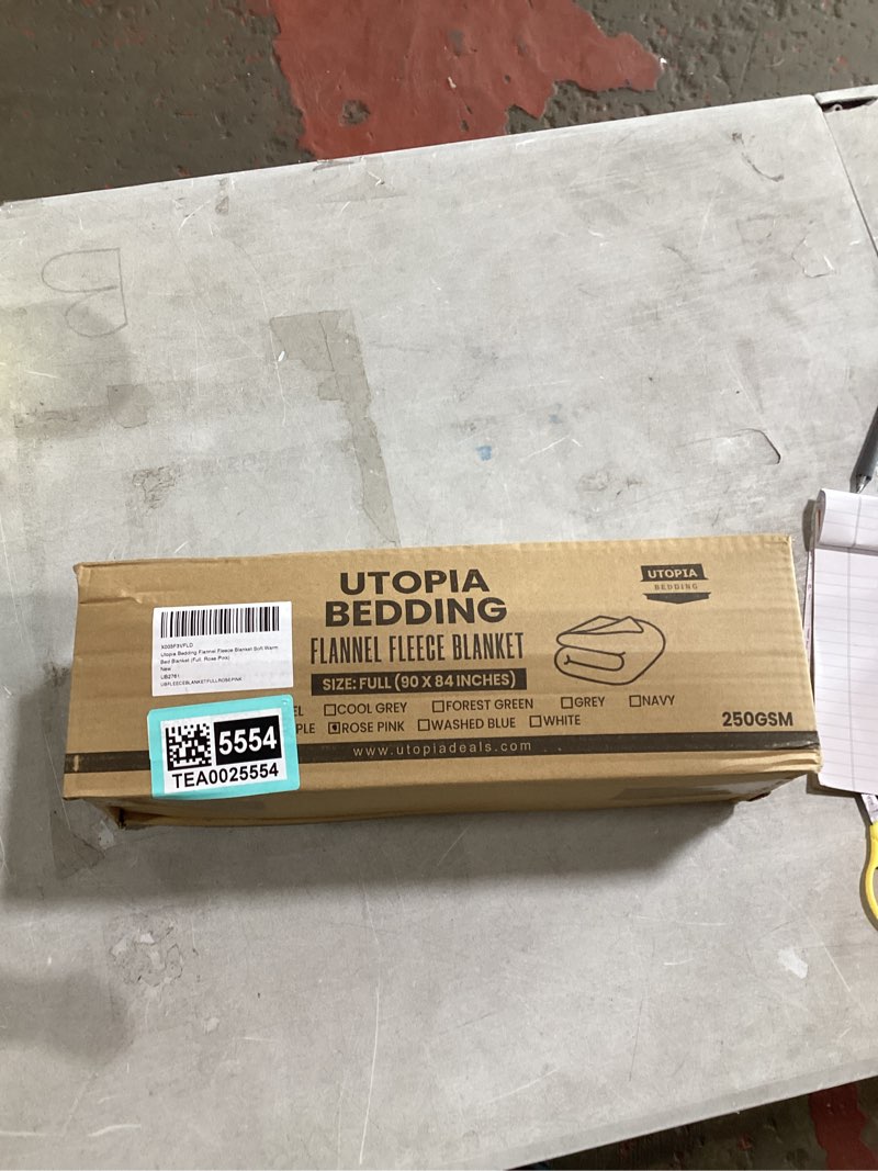 Condition photo showing New/Like New for utopia bedding fleece blanket full size rose pink lightweight fuzzy soft anti-static microfiber bed blanket (90x84 inches)