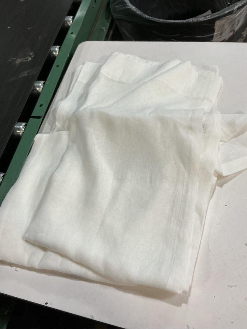Condition photo showing Good Condition for quince european linen sheer curtain set (set of 2) 48 in x 96 in white