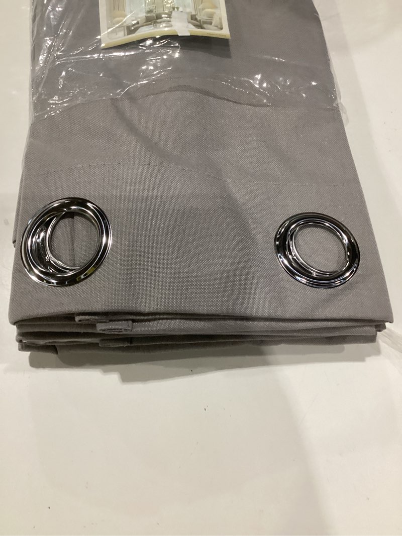 Condition photo showing As Is for h.versailtex linen curtains 100% blackout curtains for bedroom 54 inch long full light blocking nature linen blended window curtains for living room nickel grommet (2 panels, heathered dove) heathered dove 52"w x 54"l (pack of 2)