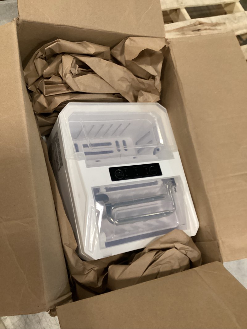 Condition photo showing Good Condition for dumos countertop ice maker with handle, 26lbs/24h portable ice machine, 9 bullet cubes ready in 6 mins, self-cleaning, quiet compact for home, kitchen, rv, camping, black black 12.3"*11.6"*8.6"