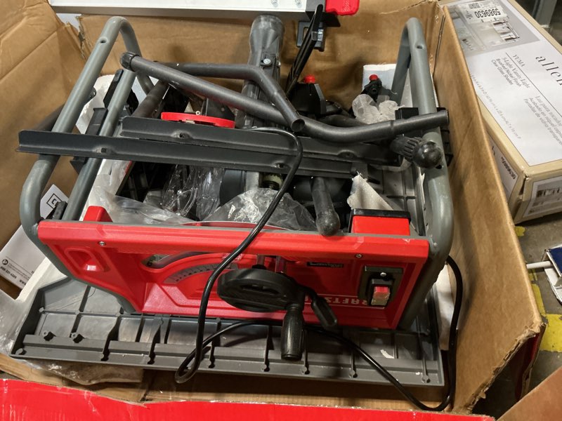 Condition photo showing As Is for craftsman 10-in 15-amp 120-volt corded portable jobsite table saw with folding stand