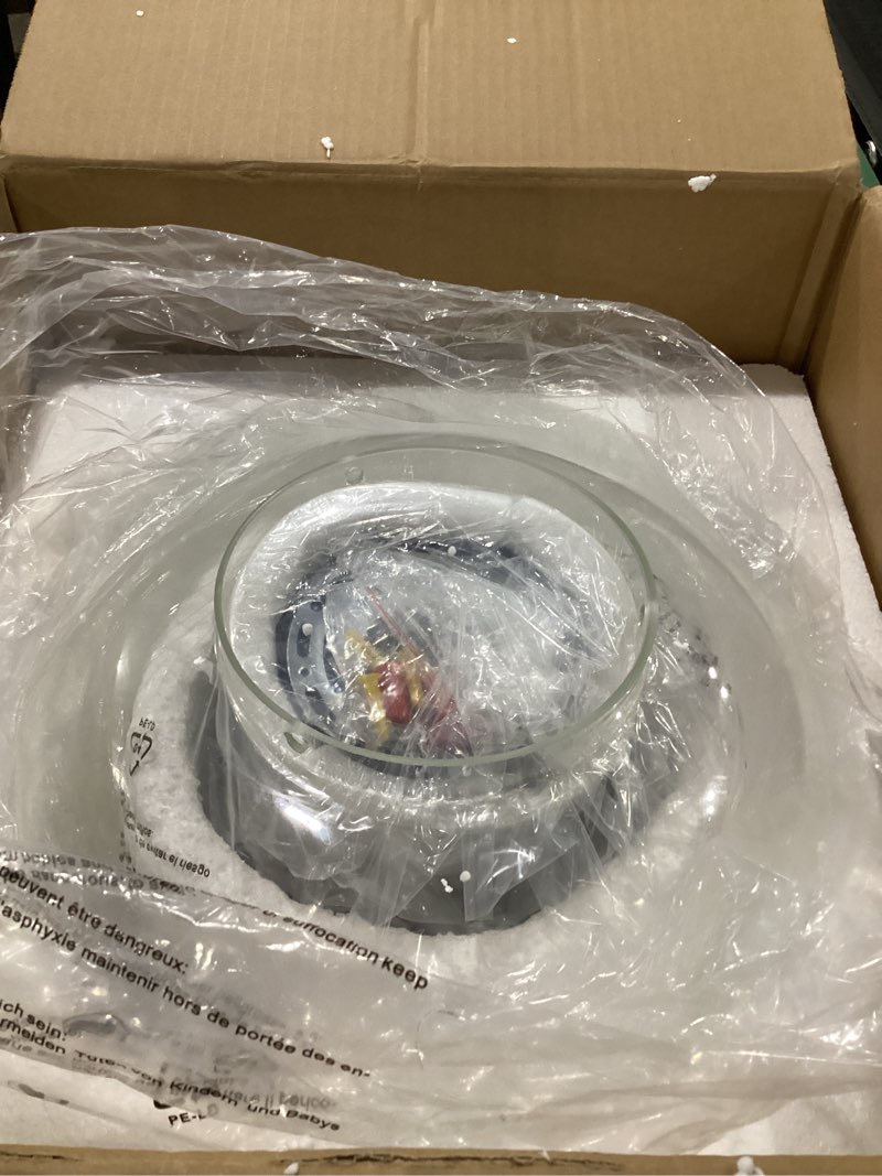 Condition photo showing Good Condition for VONLUCE Semi Flush Mount Ceiling Light, 13.8" Ceiling Light Fixture with Clear Glass Shade, E26 Base, 3-Bulb Industrial Lighting Fixture for Hallway Entryway Bedroom, Matte Black, ETL Certificated Black 13.8 inch