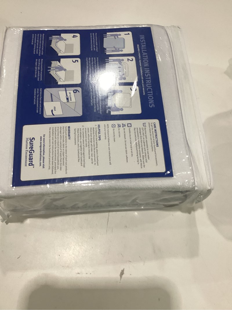 Condition photo showing New/Like New for full (13-16 in. deep) sureguard mattress encasement - 100% waterproof, bed bug proof, hypoallergenic