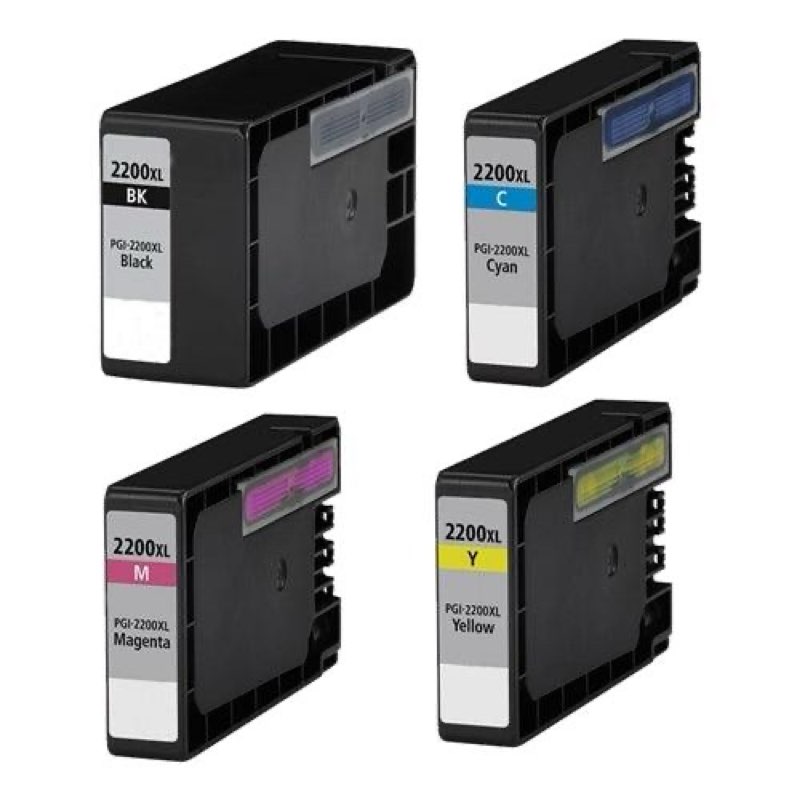 PGI-2200XL 4 Color Value Pack Ink Cartridges Replacement for Canon Maxify PGI 2200 XL PGI-2200XL to 