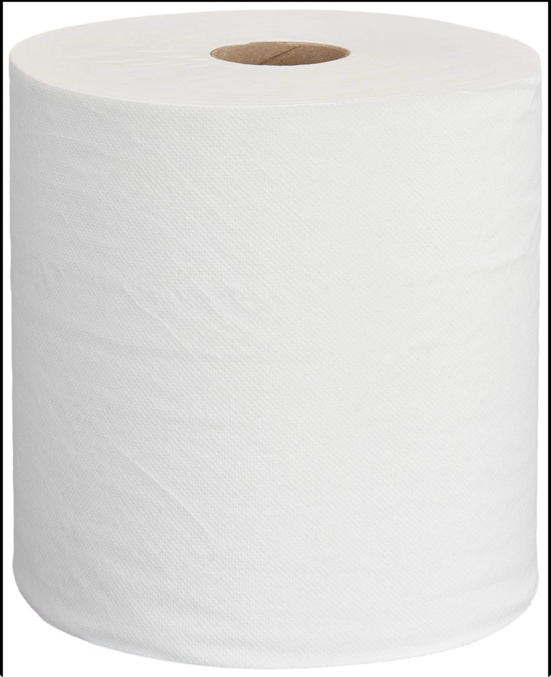 AmazonCommercial 1-Ply White Hardwound Paper Towels (416970)|Bulk for Business |High Capacity Roll |Compatible with Universal Dispensers|FSC Certified |800 feet per Roll (6 Rolls)