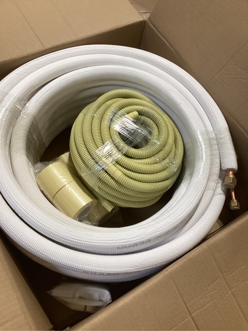 50ft Length Mini Split Line Set 1/4" 1/2" OD Copper Pipes Tubing and 3/8 White PE Thickened Insulate
