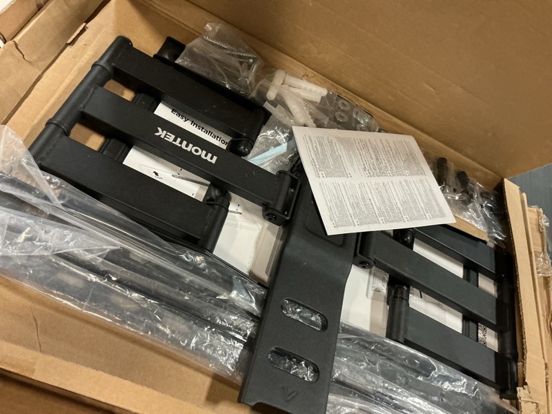 Condition photo showing Good Condition for monTEK Ultra Slim TV Wall Mount for 43-90 Inch TVs | 1.1" Thin Low Profile Full Motion Bracket | Dual Swivel Articulating Arms with Tilt | Max VESA 600x400mm | Holds 132lbs | Fits 16"/18" Studs