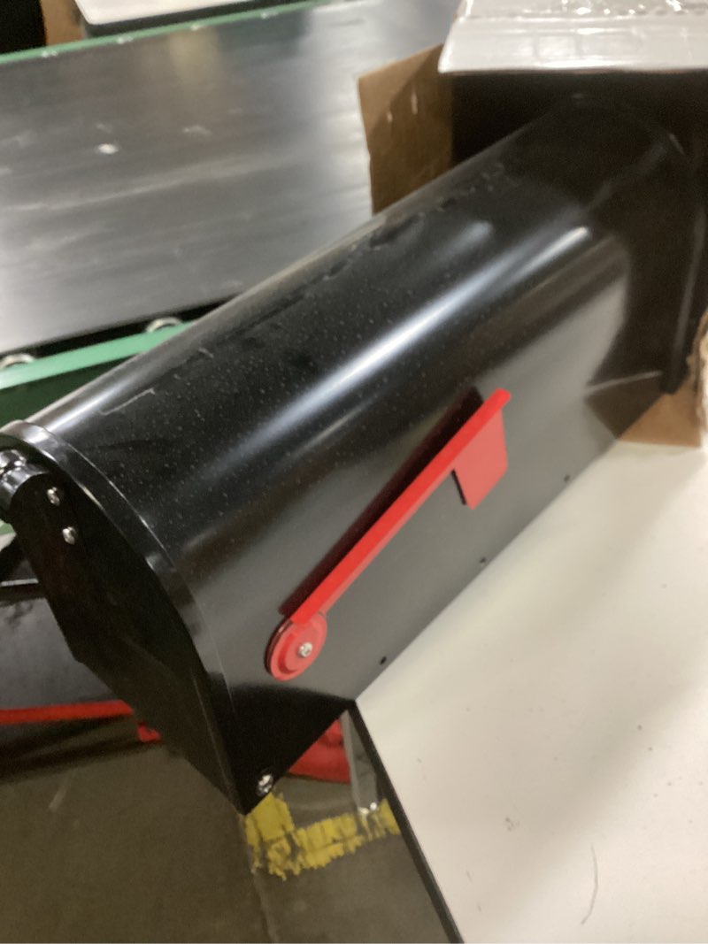 Condition photo showing Good Condition for Black Galvanized Steel Post-Mount Mailbox, L19in. W x 6.7 in. H x8.7 in, Large Mailbox,Mailboxes for Outside Post Mount