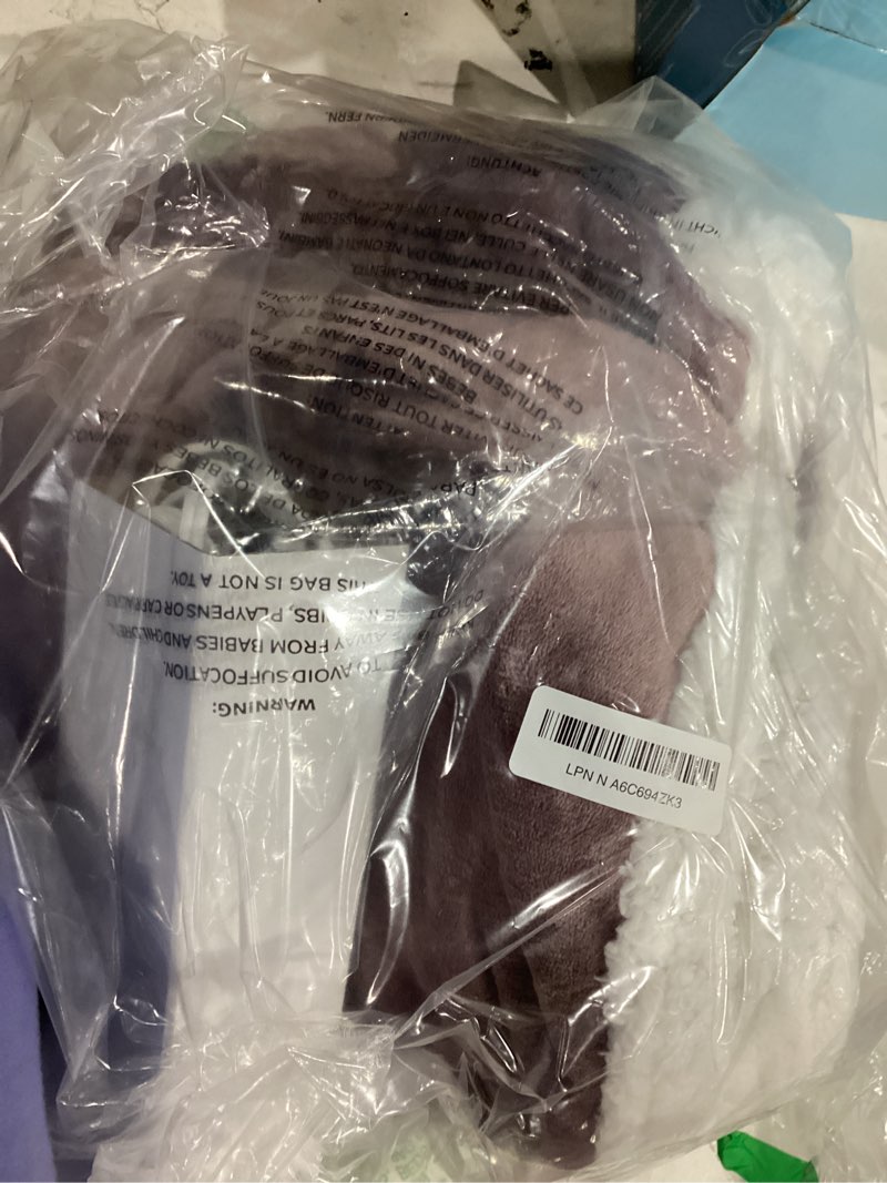 Condition photo showing New/Like New for electric heated blanket throw size 50"x60", soft flannel with overheat protection, 9 adjustable heat settings & 3-hour auto-off timer, fast heating for winter comfort, purple 05-purple throw 50"x60"