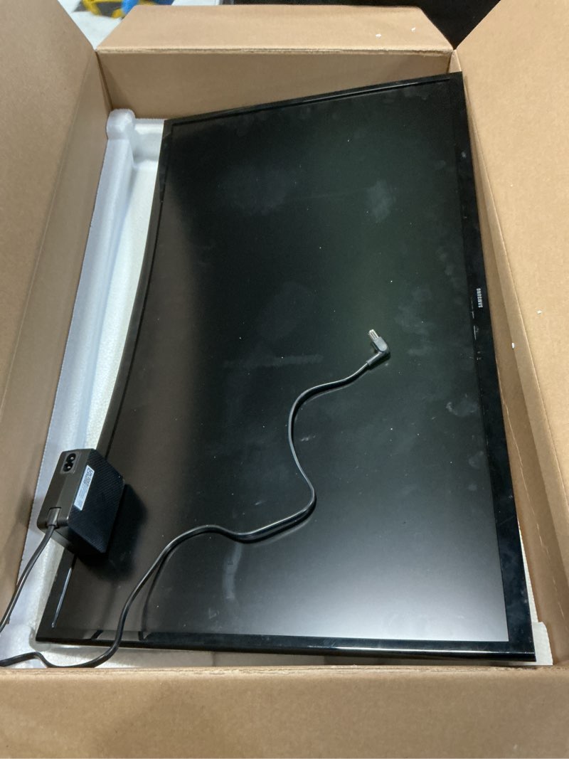 Condition photo showing As Is for (INCOMPLETE)Samsung 27\" Essential S3 (S36GD) Series FHD 1800R Curved Computer Monitor, 100Hz, Game Mode, Advanced Eye Comfort, HDMI and D-sub Ports, LS27D366GANXZA, 2024