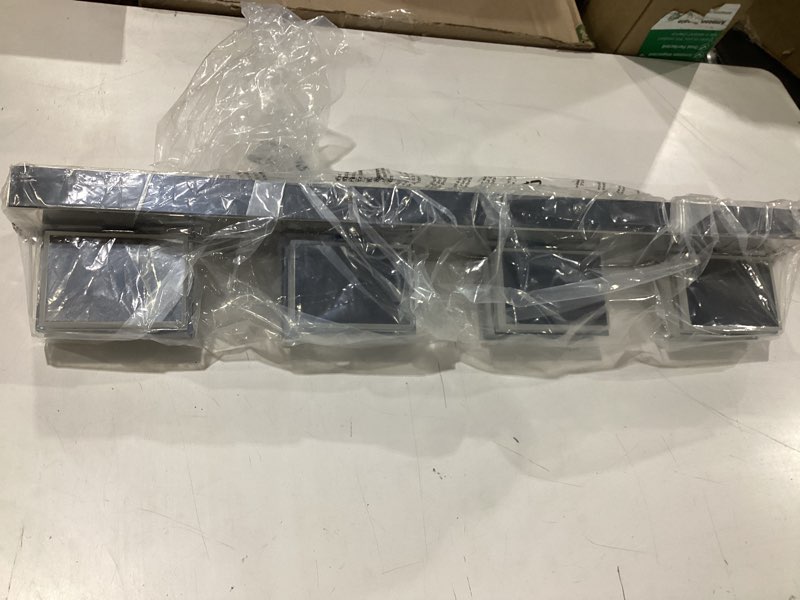 Condition photo showing Good Condition for goodate 3 color temperature dimmable vanity lights for bathroom, led chrome 4 light vanity light fixtures, acrylic stainless steel square shade bathroom light fixtures over mirror, etl certificated chrome- square shade 4 lights