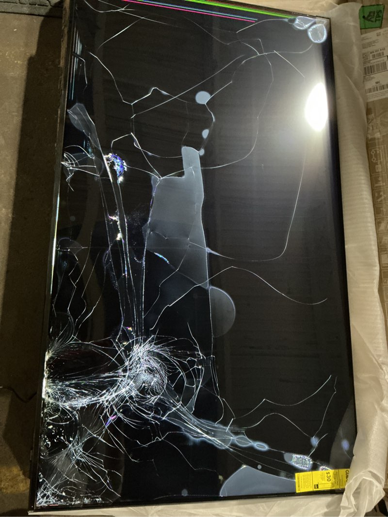 Condition photo showing As Is for screen damaged samsung 55-inch class qled q7f series samsung vision ai smart tv (2025 model, 55q7f) quantum hdr, object tracking sound lite, q4 ai gen1 processor, 4k upscaling, gaming hub, alexa built-in