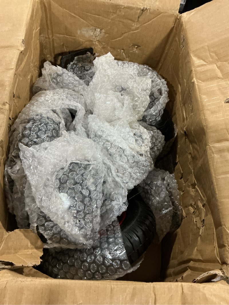Condition photo showing Good Condition for nefish 8 inch heavy duty outdoor casters 2200 lbs, durable large casters wheels set of 4, industrial grade rubber castors with knobby tread for trolley, industrial and chicken coop (2 brake & 2 rigid)