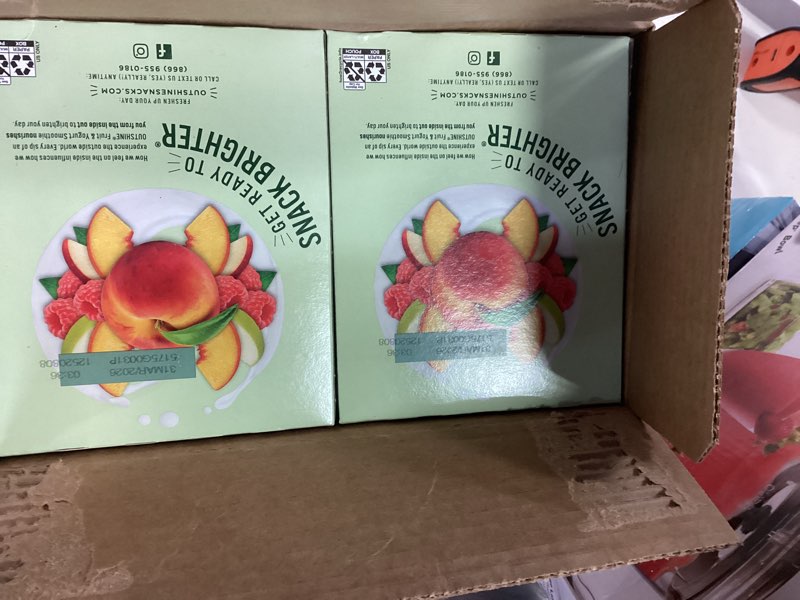 Condition photo showing New/Like New for Outshine Smoothie RspbPeach 6(4x3.5oz)US Peach Raspberry