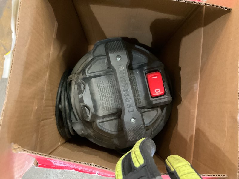 Condition photo showing As Is for 3 gallon wet dry vacuum 