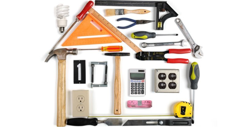 Condition photo showing As Is for assorted home improvement lot (small tools, screw, home accessories, etc.)