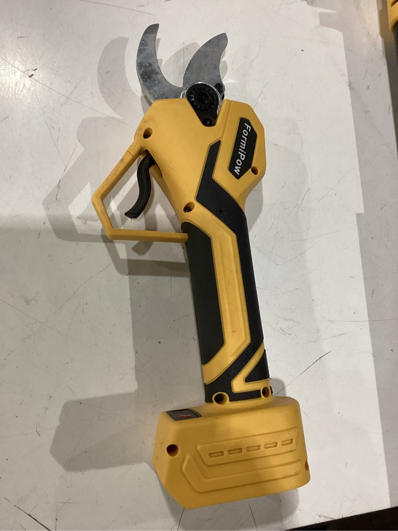 Condition photo showing As Is for **not tested**  2 in 1 electric pruning shears cordless with pole for dewalt 20v max battery, 1.2\" cutting diameter, 14ft reach, brushless motor branch cutter - for gardening & tree trimming (no battery) yellow