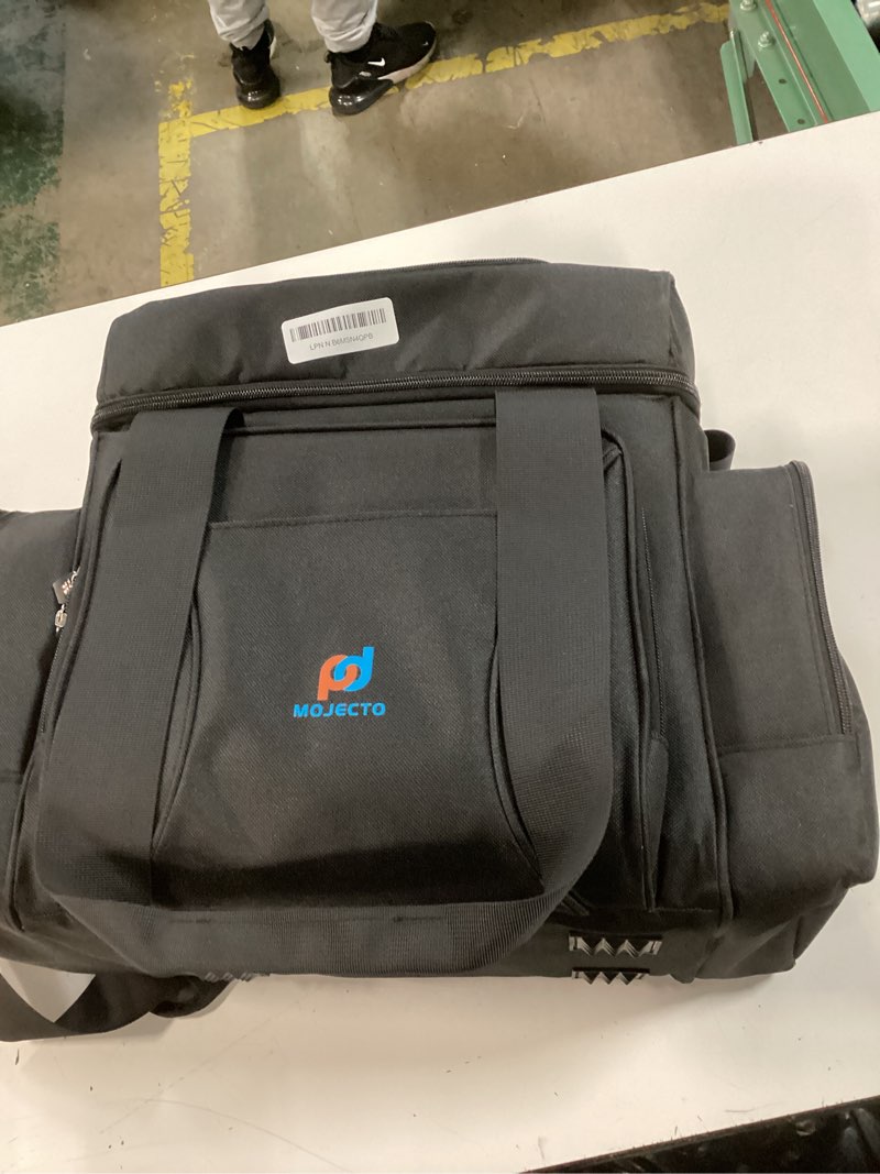 Condition photo showing New/Like New for extra large cooler bag (15x12.5x9 in) with leakproof hard liner. two insulated compartment, heavy duty fabric, thick insulation, reinforced stiches, multiple pockets, durable zipper.