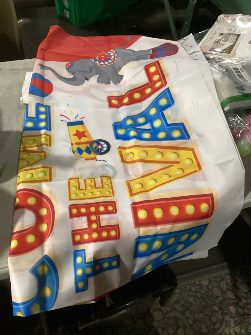 Condition photo showing Good Condition for KatchOn, XtraLarge Welcome To The Carnival Backdrop - 72x44 Inch | Carnival Decorations, Carnival Banner for Carnival Theme Party Decorations | Carnival Games Decor, Circus Theme Party Decorations