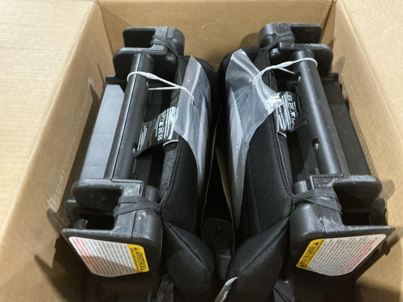 Condition photo showing As Is for diono connect3 rxt backless booster, pack of 2, slim fit 3-across in many mid-sized sedans and suvs, for children from 40-120 lbs., lightweight with latch connectors, black storm