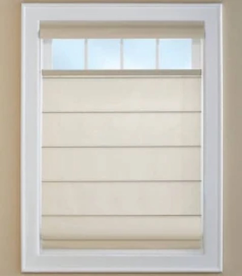 unishades no drill top down bottom up roman shades for windows, 41" w x 64" h, natural