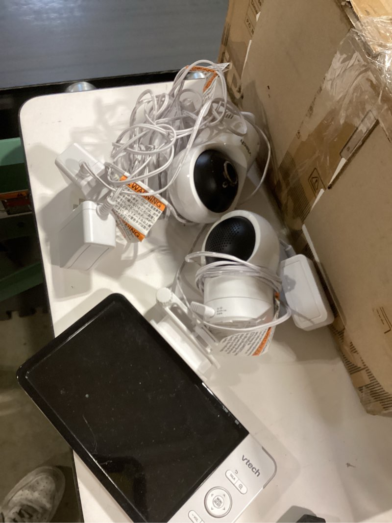 Condition photo showing Good Condition for vtech rm7764-2hd smart wifi baby monitor with 2 cameras, 1080p hd video, 360° pan & tilt, 10x zoom, 7" hd parent unit, night vision, soothing sounds, 2-way talk, temperature & motion detection 2 cameras 7" wifi 2 cam