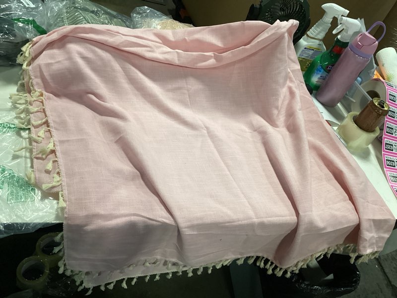 Condition photo showing Good Condition for jiale valentines textured tablecloth, heavy duty linen style farmhouse table cloth rectangle tables, wrinkle-free washable waterproof table cover for kitchen, dining, parties, 55"x55", pink pink 55" x 55" (square)