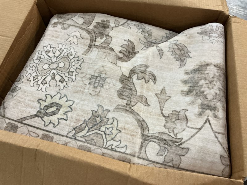Condition photo showing Good Condition for 6x9 area rugs living room rug: washable vintage distressed floral rug no slip stain resistant soft carpet indoor floor large carpets for bedroom dining room farmhouse nursery home office brown beige brown beige 6' x 9' (rectangular)