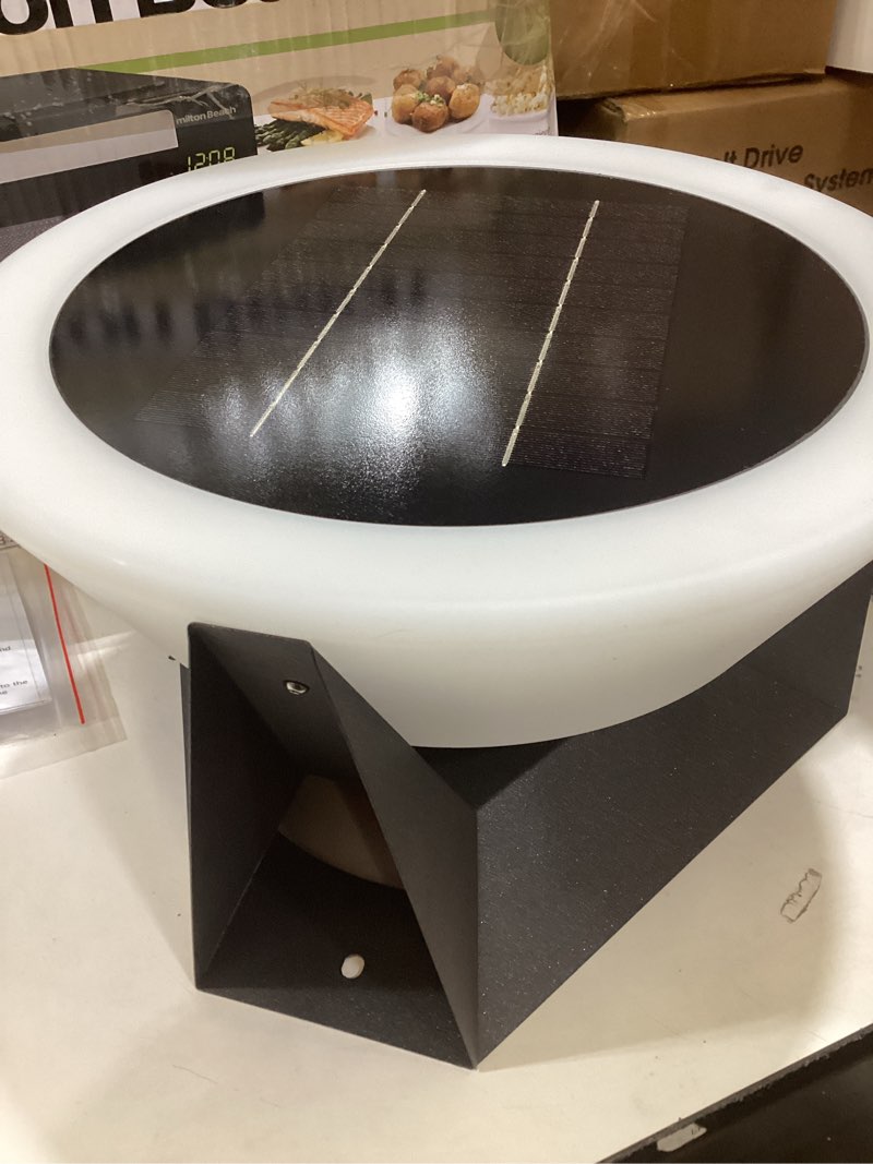 Condition photo showing Good Condition for mvbt 11.8" solar post lights, solar pillar lights outdoor waterproof, dusk to dawn column lights outside, outdoor lanterns solar column lamp, round modern post light for patio deck yard pool posts 11" diameter (medium)