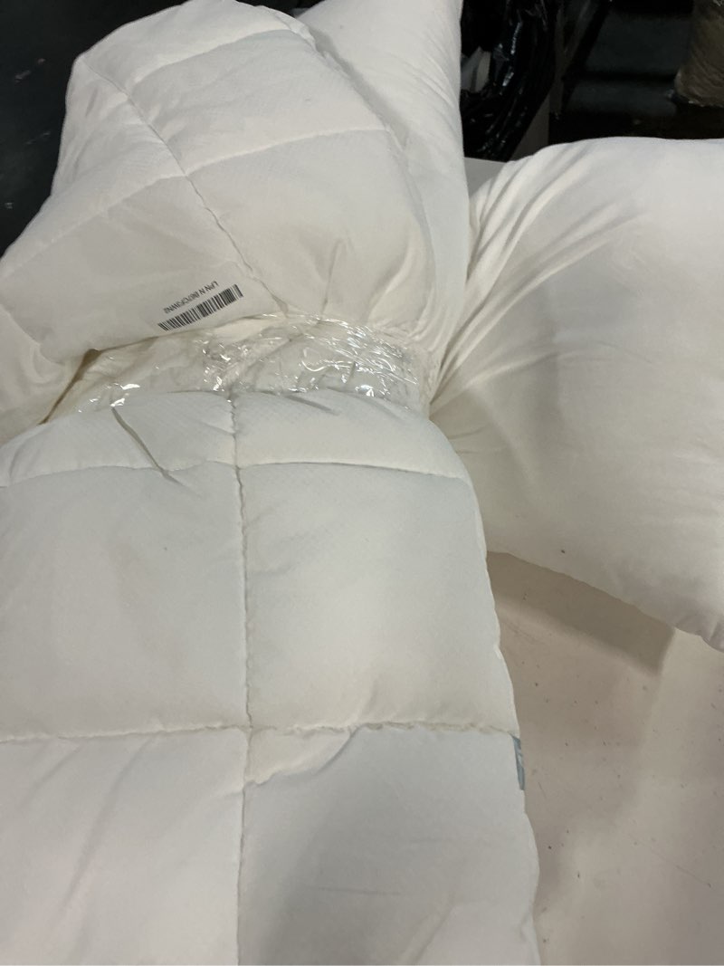 Condition photo showing As Is for nuzzle adjustable pillow for side sleepers, luxury king size bed pillow hotel collection - best adjust height soft firm pillow for back, stomach or side sleepers king size (set of 1) white