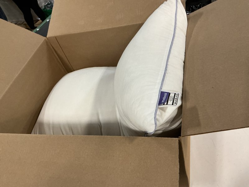 Condition photo showing As Is for mellow hotel pillow — king size, waterproof & stain-resistant down-alternative bed pillow, hypoallergenic oeko-tex® cover, machine washable, stays fluffy, support for side/back/stomach sleepers king (u.s. standard)