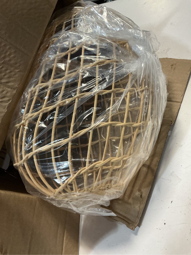 Condition photo showing Good Condition for large hanging wall basket 13" tall – handwoven wall hanging bucket for onions, potatoes & garlic – natural rattan vegetable storage basket for kitchen, farmhouse fruit organizer (1 pack)