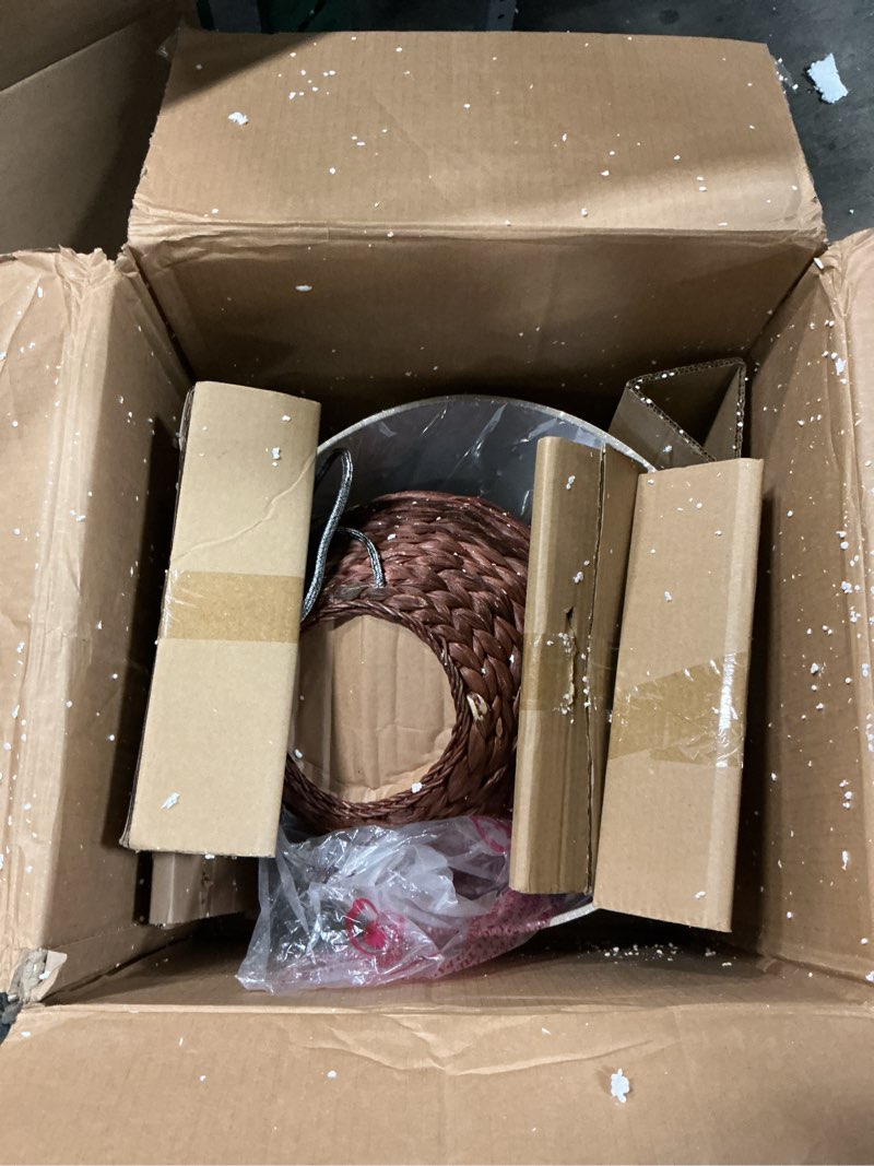 Condition photo showing Good Condition for JONATHAN Y JYL6501B Alaro 24.5" Farmhouse Coastal Water Hyacinth Basket LED Table Lamp for Bedroom, Living Room, Office, Dark Brown