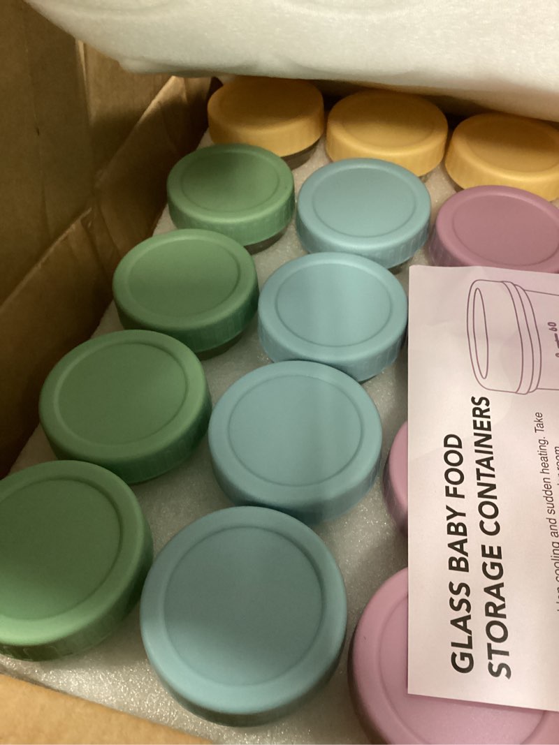 Condition photo showing New/Like New for 20 pack glass baby food storage containers, 4 oz leakproof baby food jars with lids, small glass food containers for infant baby, freezer & microwave safe, bpa free 20p